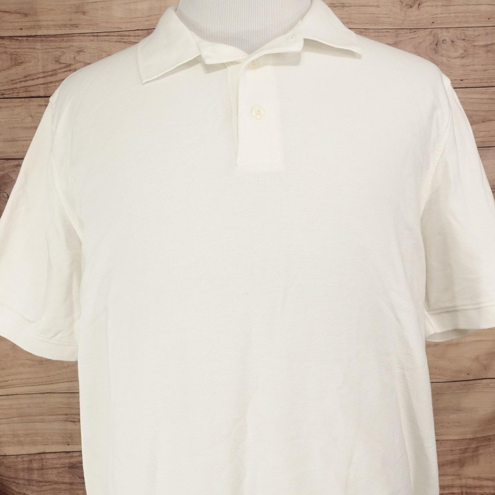 Croft & Barrow Polo Shirt Mens XL White Signature Polo 100% Cotton Knit Casual